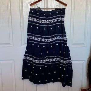 Blue Floral Long Skirt.